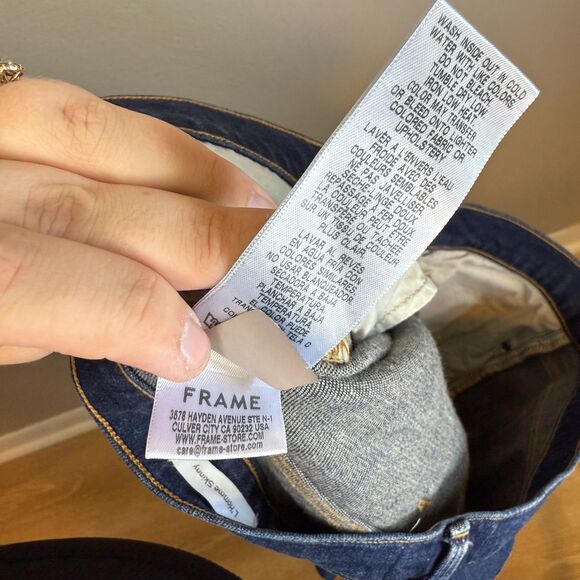 FRAME L'Homme Skinny Medium Wash Cotton Distressed Denim Jeans Size 34 - Picture 11 of 12